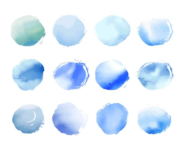 Illustrazione Vettoriale Macchie Blu Puntini Sfondo Bianco Collezione Set — Vettoriale Stock