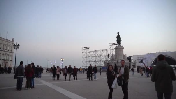 Lisboa Portugal Terreiro Paco Também Conhecido Como Praca Comércio Preparativos — Vídeo de Stock