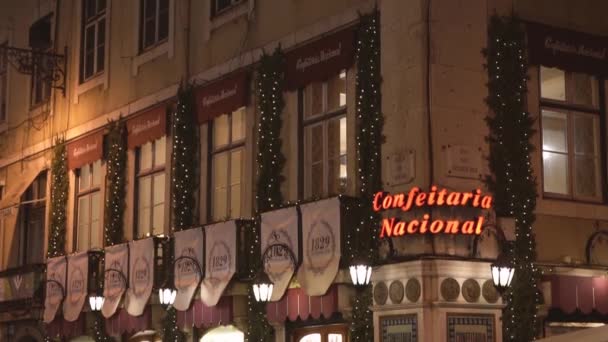 Λισαβόνα Πορτογαλία Εθνικό Κέντρο Της Confeitaria Nacional Κοντά Στην Πλατεία — Αρχείο Βίντεο