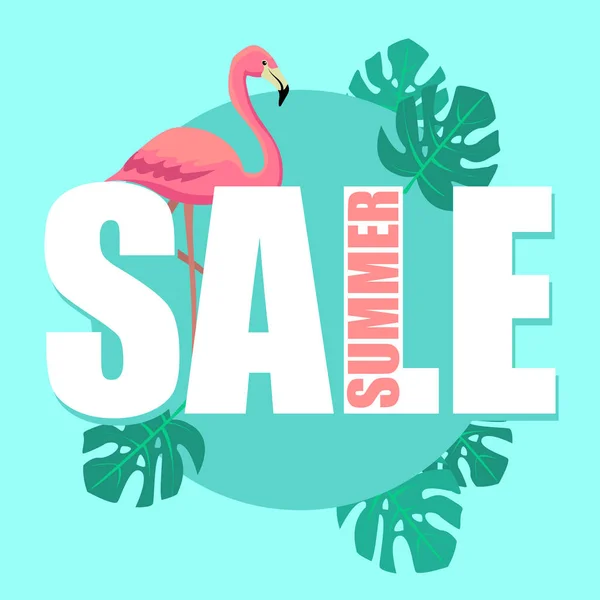 Summer Poster Flamingo — Stock Vector