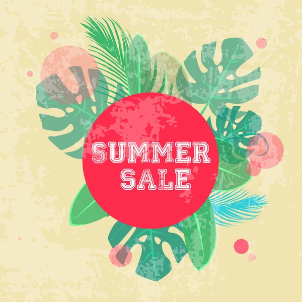 Summer Sale Retro Illustration — Stock Vector