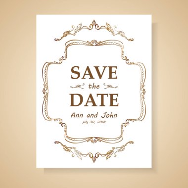 Tarihi retro düğün davetiyesi kaydetmek