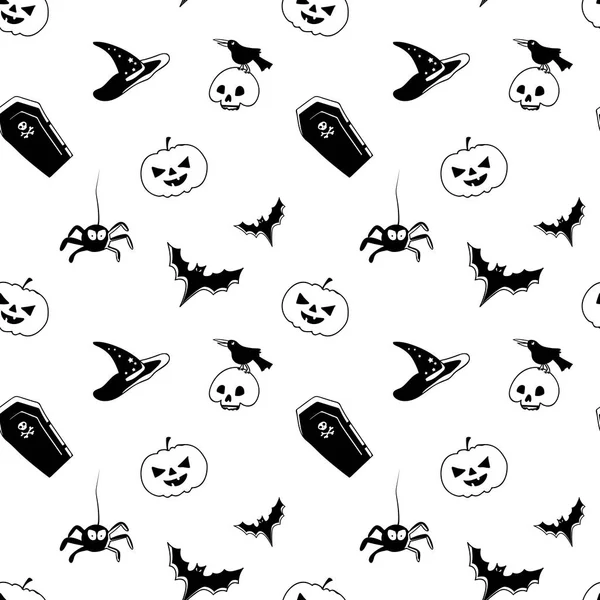 ハロウィンのシンボルのシームレス パターン — ストックベクタ