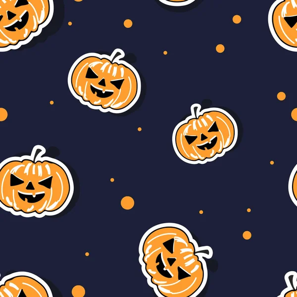 Halloween Fondo Sin Costuras Con Calabazas — Vector de stock