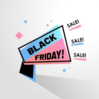 siyah Cuma satış poster illüstrasyon