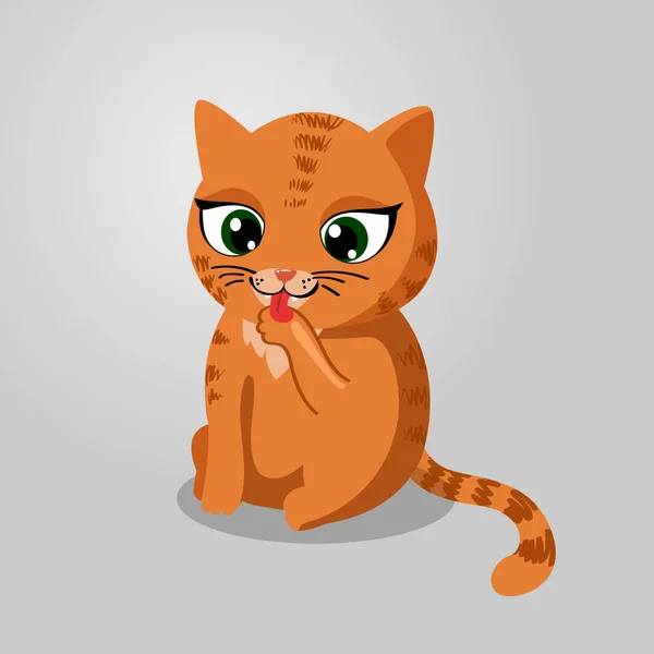 Schattige Rode Kat Vectorillustratie — Stockvector