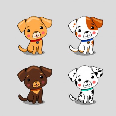 şirin köpeklerin vektör kümesi