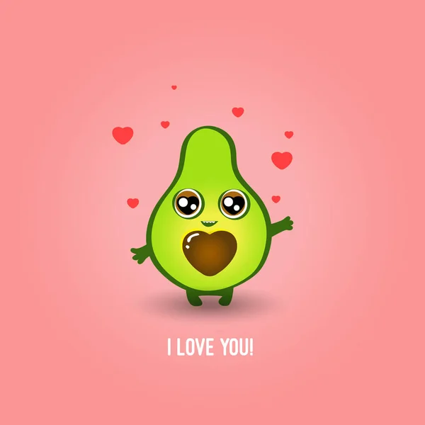 Avocado Liefde Vector Illustratie — Stockvector