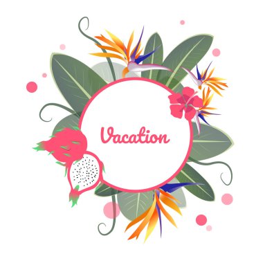Vektör tropikal tatil afiş illüstrasyon