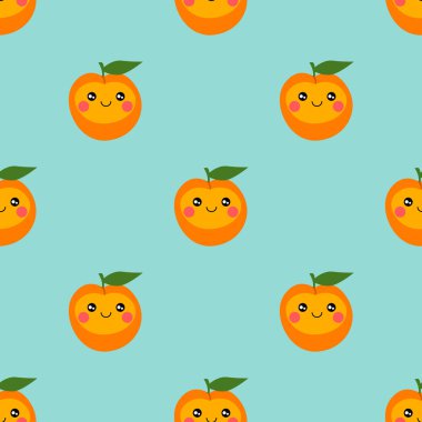 sevimli şeftali meyve vektör dikişsiz desen