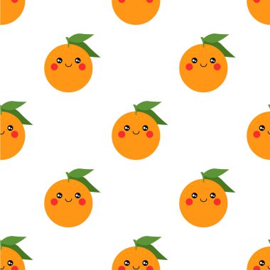 sevimli portakal meyve vektör dikişsiz desen
