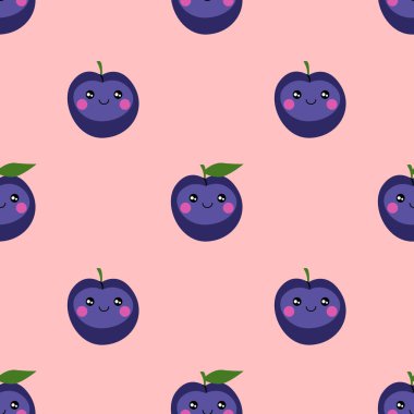 sevimli erik karakterleri ile sorunsuz desen