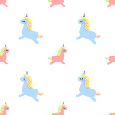 Şirin tek boynuzlu atların kusursuz deseni