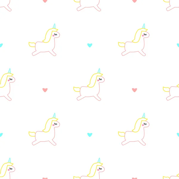 Patrón Sin Costuras Con Lindos Unicornios — Vector de stock