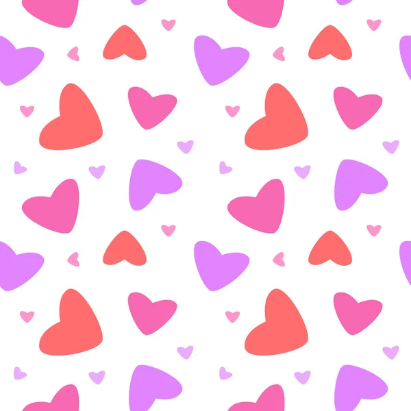 Seamless Pattern Cute Hearts — Stock Vector