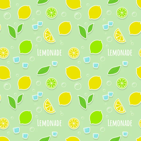 Nahtloses Muster Mit Limonade Zutaten — Stockvektor