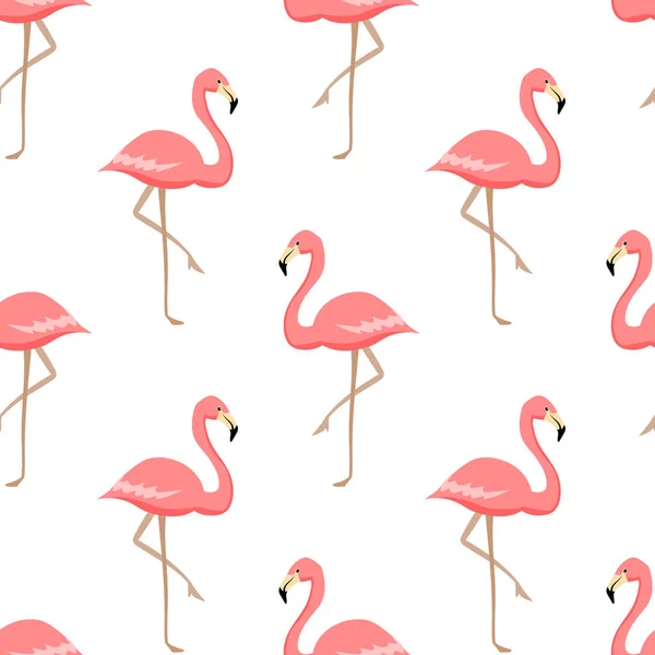 Padrão Sem Costura Flamingos Rosa — Vetor de Stock