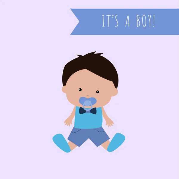 Σχέδιο Ντους Μωρών Είναι Μια Κάρτα Αγόρι — Διανυσματικό Αρχείο