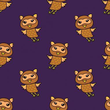 Sevimli baykuşlar sorunsuz vektör desen