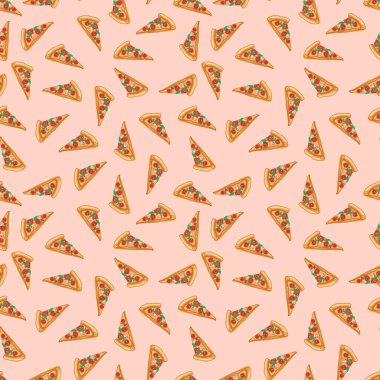 pizza dilimleri ile dikişsiz desen