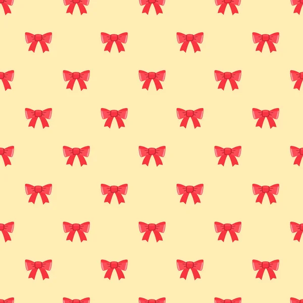 Red Bows Patrón Vectores Sin Costuras — Vector de stock