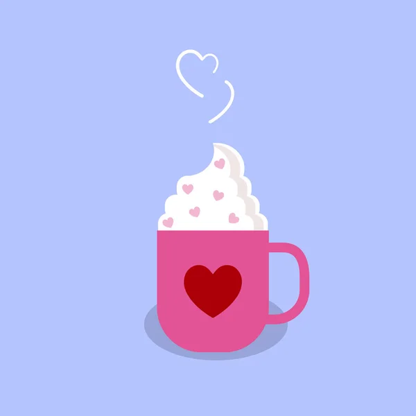 Happy Valentines Day Illustration Cup — Stock Vector