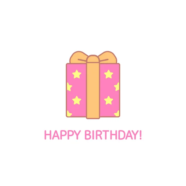 Happy Birthday Card Gift — Stock Vector