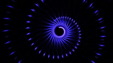 Mavi ışınlarla sihirli enerji spirali. 3840x2160 (4k) videolar parlak, modern bir tasarım kullanmak isteyen herhangi bir projede kullanmak için apt. 