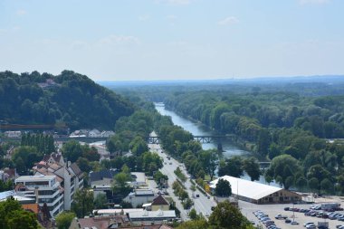 Tarihi şehir, Landshut, Bavyera, Almanya görünümünde Landshut, Almanya