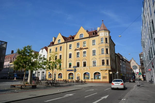 Visa Den Historiska Staden Regensburg Bayern Tyskland — Stockfoto