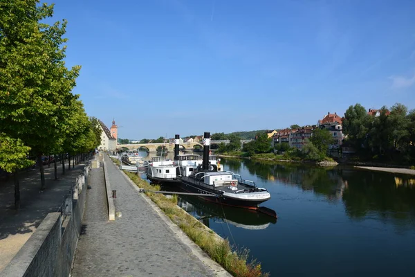 Vue Dans Ville Historique Ratisbonne Bavière Allemagne — Photo