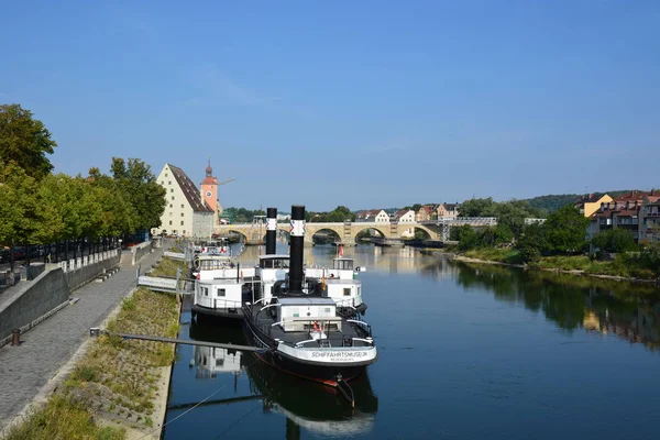 Vue Dans Ville Historique Ratisbonne Bavière Allemagne — Photo