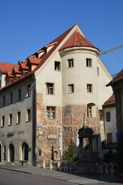 Vue Dans Ville Historique Ratisbonne Bavière Allemagne — Photo