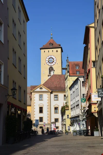 Zobacz Historyczne Miasta Regensburg Bavaria Niemcy — Zdjęcie stockowe