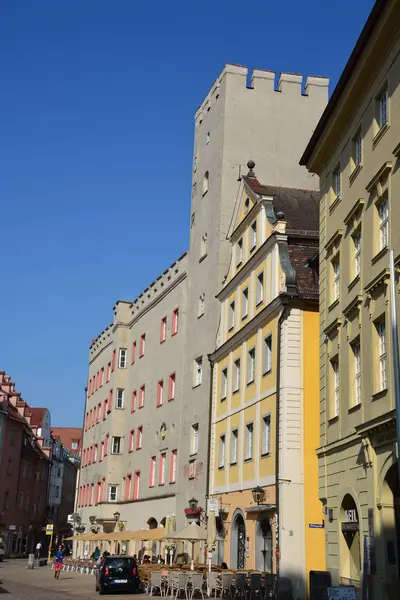 Vue Dans Ville Historique Ratisbonne Bavière Allemagne — Photo