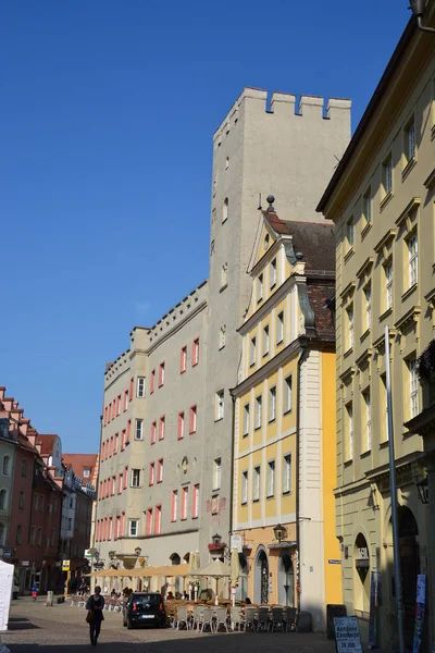 在历史名城雷根斯堡 巴伐利亚 德国的看法 — 图库照片