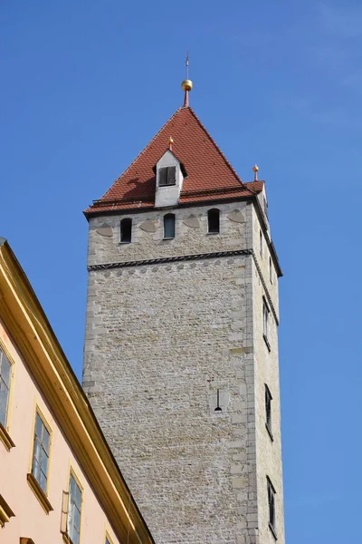 Vue Dans Ville Historique Ratisbonne Bavière Allemagne — Photo