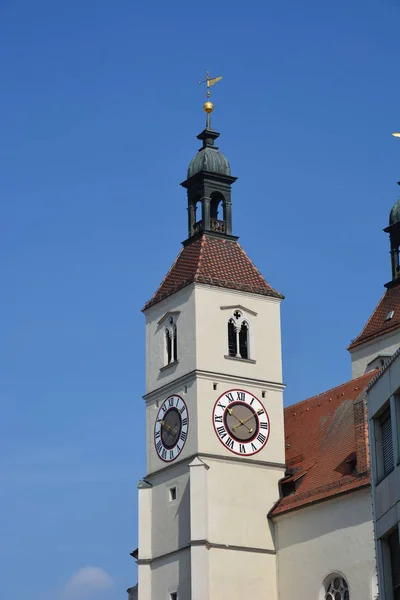 Vue Dans Ville Historique Ratisbonne Bavière Allemagne — Photo