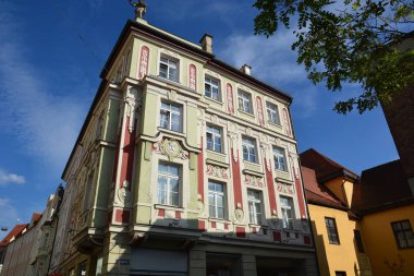 Ulm, Almanya tarihi şehir görünümünde Ulm, Almanya