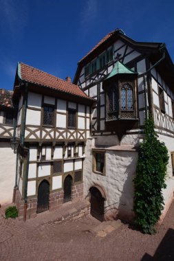 Wartburg castle yakınındaki tarihi kent Eisenach, bölge Thuringia, Almanya sığınmak Martin Luther'in 1521 ve 1522 yıllarında Eisenach, Almanya görünümü