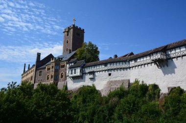 Wartburg castle yakınındaki tarihi kent Eisenach, bölge Thuringia, Almanya sığınmak Martin Luther'in 1521 ve 1522 yıllarında Eisenach, Almanya görünümü