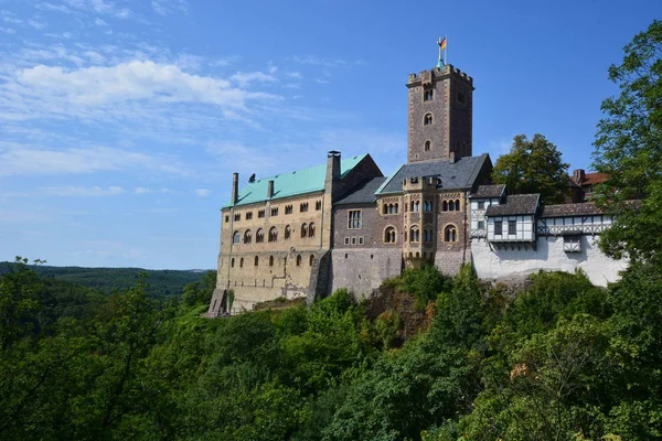 Eisenach Γερμανία Θέα Στο Κάστρο Wartburg Κοντά Της Ιστορικής Πόλης — Φωτογραφία Αρχείου