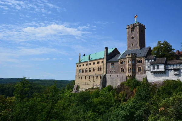 Eisenach Γερμανία Θέα Στο Κάστρο Wartburg Κοντά Της Ιστορικής Πόλης — Φωτογραφία Αρχείου