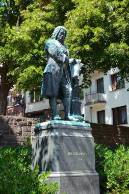 Eisenach, Almanya Eisenach tarihi kasabasında Johann Sebastian Bach Anıtı, bölge Thuringia, Almanya