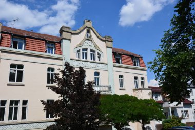 Eisenach, bölge Thuringia, Almanya tarihi şehir görünümünde Eisenach, Almanya