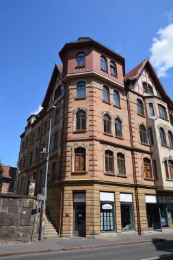 Eisenach, bölge Thuringia, Almanya tarihi şehir görünümünde Eisenach, Almanya