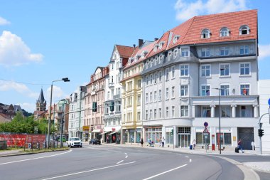 Eisenach, bölge Thuringia, Almanya tarihi şehir görünümünde Eisenach, Almanya