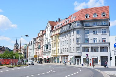 Eisenach, bölge Thuringia, Almanya tarihi şehir görünümünde Eisenach, Almanya