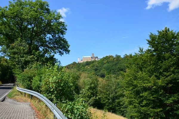 Wartburg Castle Közelében Eisenach Történelmi Város Régió Türingia Németország Menedéket — Stock Fotó
