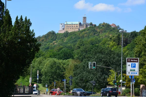 Eisenach Allemagne Vue Sur Château Wartburg Près Ville Historique Eisenach — Photo